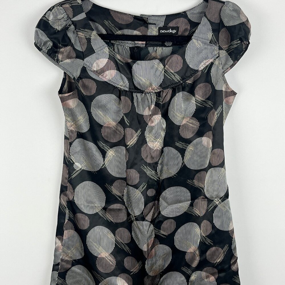 Coco & Chase Mini Dress A Line Size M Cap Short Sleeve Scoop Neck Polyester